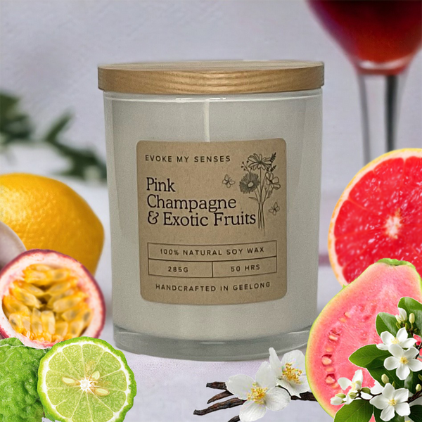Pink Champagne & Exotic Fruits Soy Candle